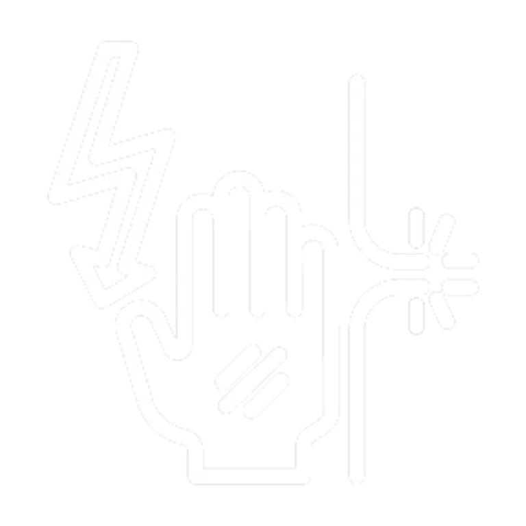 ikona ręka przewodząca prąd